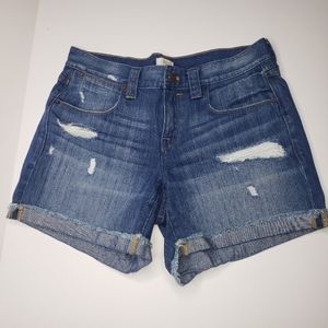 J crew distressed ripped short jeans size 28